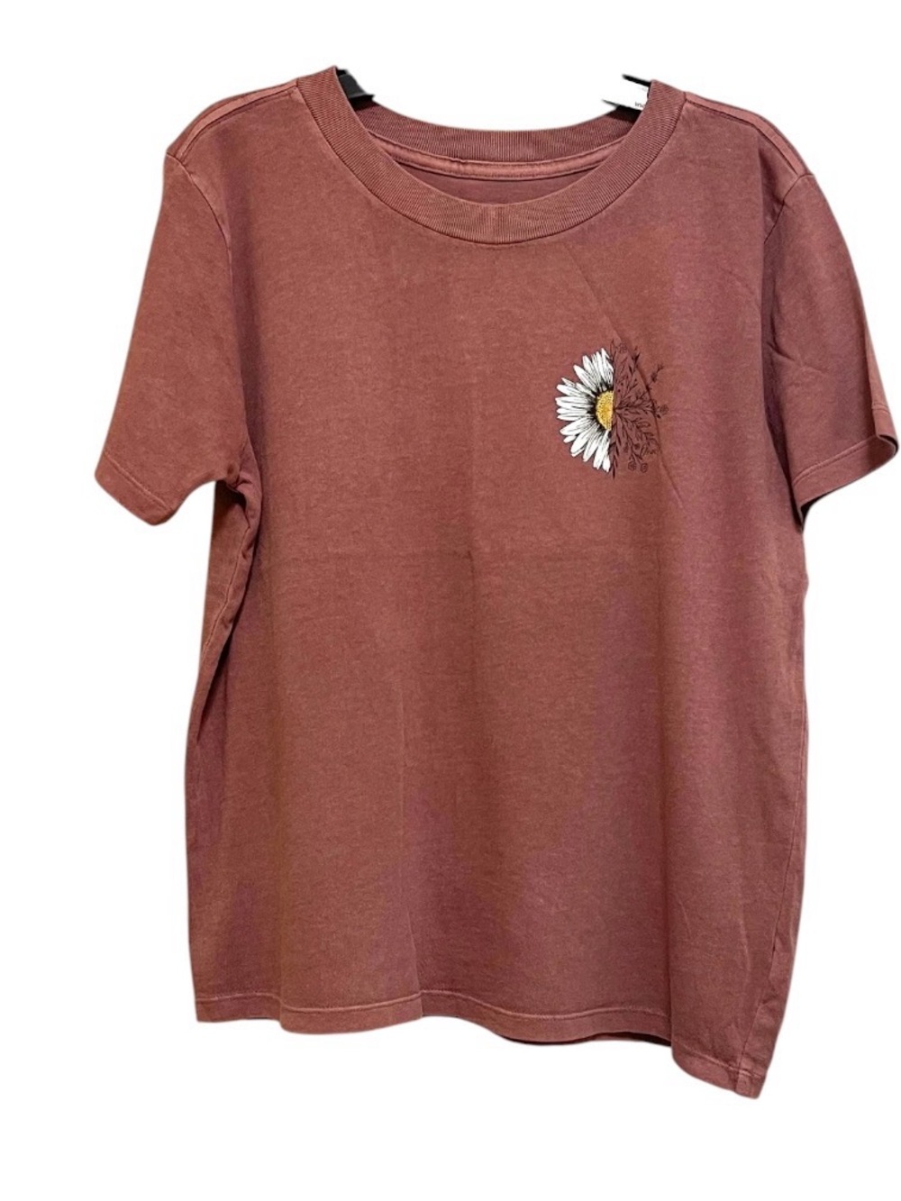 O’NEILL RUST DAISY GRAPHIC T-SHIRT CREW NECK WOMENS PINK/YELLOW SIZE MEDIUM **